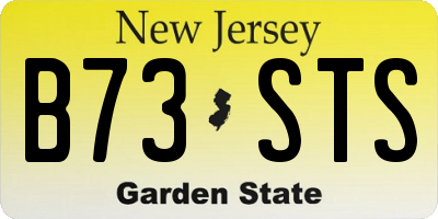 NJ license plate B73STS