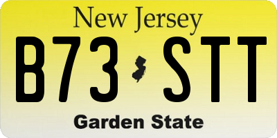NJ license plate B73STT