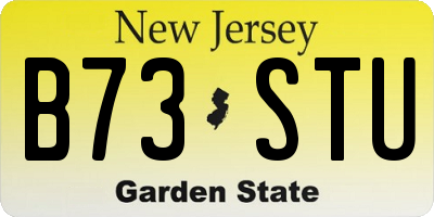 NJ license plate B73STU