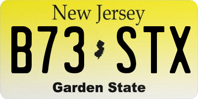 NJ license plate B73STX