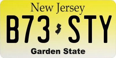 NJ license plate B73STY