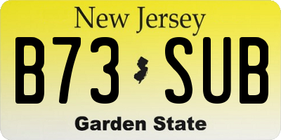 NJ license plate B73SUB