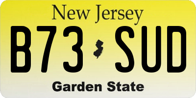 NJ license plate B73SUD