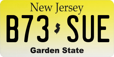 NJ license plate B73SUE