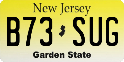 NJ license plate B73SUG