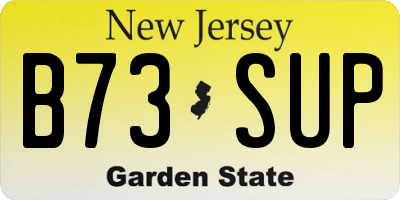 NJ license plate B73SUP