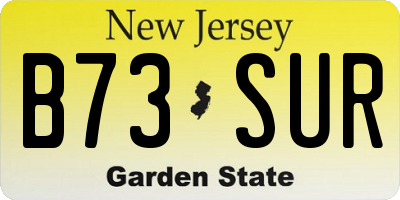 NJ license plate B73SUR