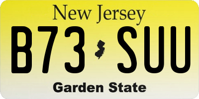 NJ license plate B73SUU