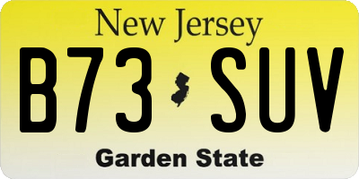 NJ license plate B73SUV