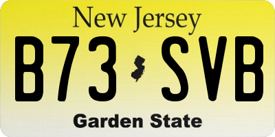 NJ license plate B73SVB