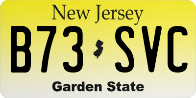 NJ license plate B73SVC