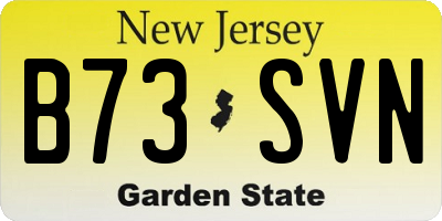 NJ license plate B73SVN