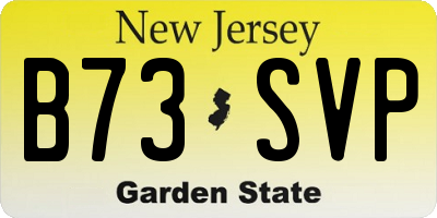 NJ license plate B73SVP