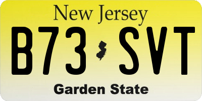 NJ license plate B73SVT