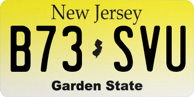 NJ license plate B73SVU