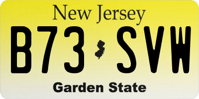 NJ license plate B73SVW