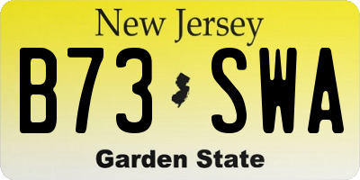 NJ license plate B73SWA