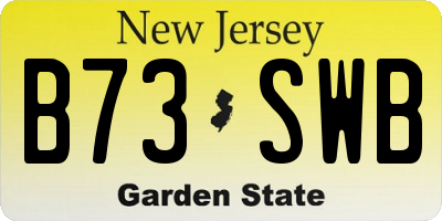 NJ license plate B73SWB