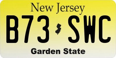 NJ license plate B73SWC
