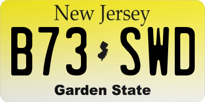 NJ license plate B73SWD