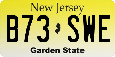 NJ license plate B73SWE