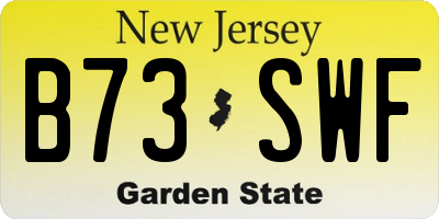 NJ license plate B73SWF