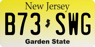 NJ license plate B73SWG
