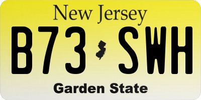 NJ license plate B73SWH