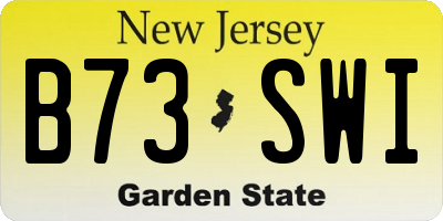 NJ license plate B73SWI