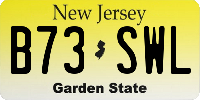 NJ license plate B73SWL