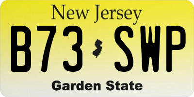 NJ license plate B73SWP