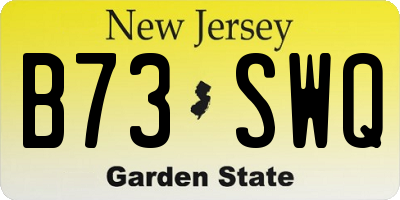 NJ license plate B73SWQ