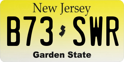 NJ license plate B73SWR