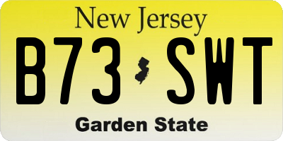 NJ license plate B73SWT