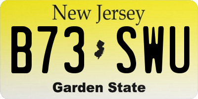 NJ license plate B73SWU