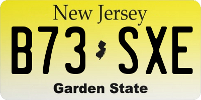 NJ license plate B73SXE