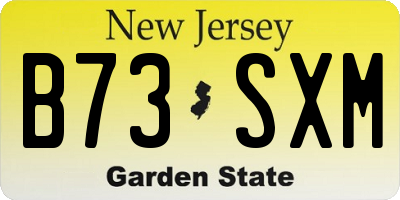 NJ license plate B73SXM