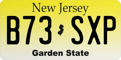 NJ license plate B73SXP