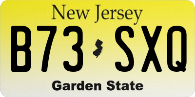 NJ license plate B73SXQ