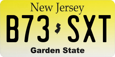 NJ license plate B73SXT