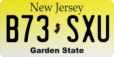 NJ license plate B73SXU