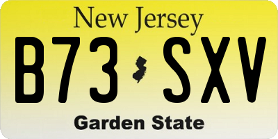 NJ license plate B73SXV