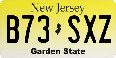 NJ license plate B73SXZ