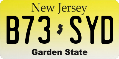NJ license plate B73SYD