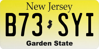 NJ license plate B73SYI