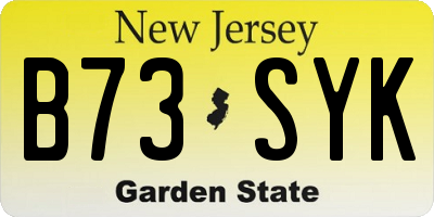 NJ license plate B73SYK