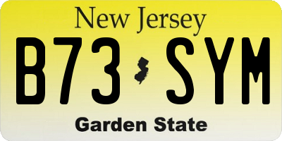 NJ license plate B73SYM