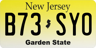 NJ license plate B73SYO