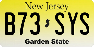 NJ license plate B73SYS