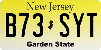 NJ license plate B73SYT